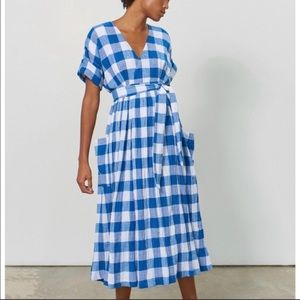 Mara Hoffman Ingrid gingham midi wrap dress size S